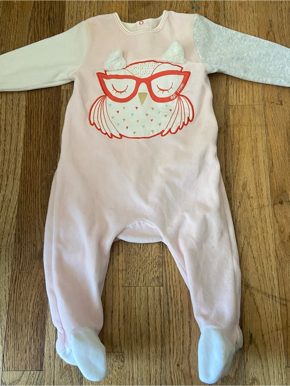 Marc Jacobs 6M Baby Pink Owl One-Piece Footed Sleepsuit